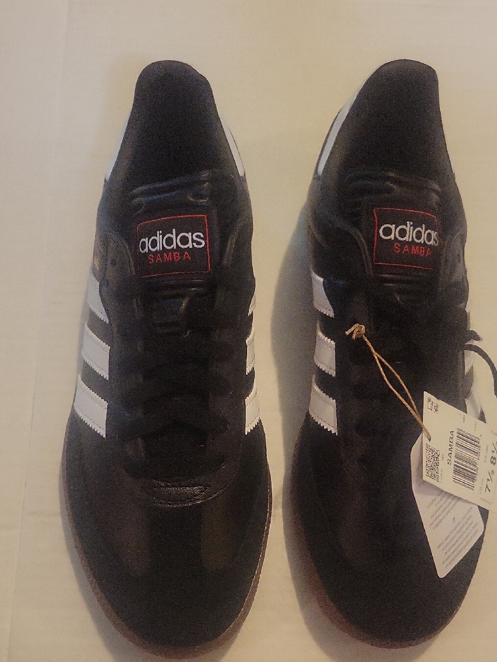 adidas Samba Low-Top Sneakers in Black and White with Red Logo